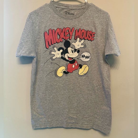 Disney Gray Mickey Mouse “Ha Ha!” T-Shirt Men’s Small - Picture 1 of 4